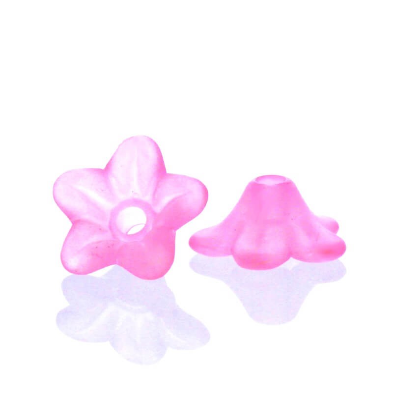Acrylic beads flowers light pink 10x5mm 15pcs YZKW1014