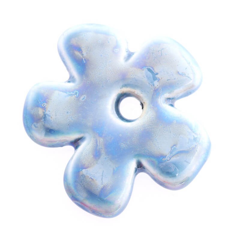 Ceramic flower 36mm light blue 36x5mm 1pc CKW35N17