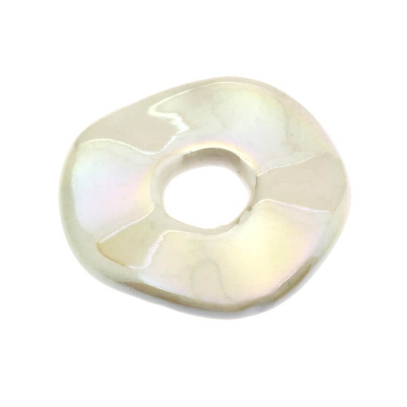 Large white ceramic disc 40mm 1pc CDY42K04