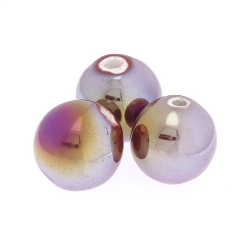 Ceramic ball 19mm burgundy rainbow gloss 1pc CKU18C13D
