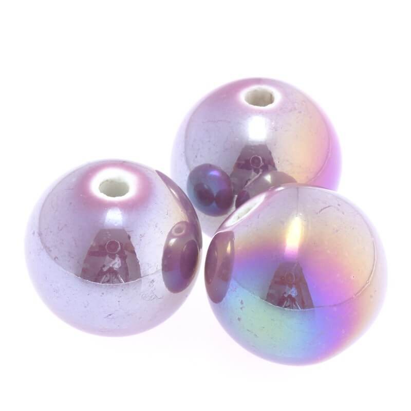 Ceramic ball 18mm cocktail blueberry shine rainbow 1pc CKU18F05H