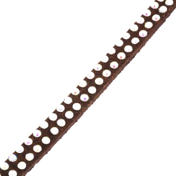 Brown suede strap with crystals AB 1M RZZAD10