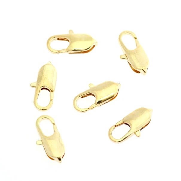 Clasp gold-plated carabiner long 14mm lux 5pcs ZG14DL