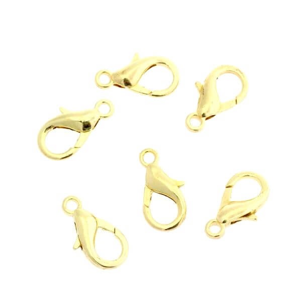 Clasp gold-plated carabiner 16mm lux 10pcs ZG16LM