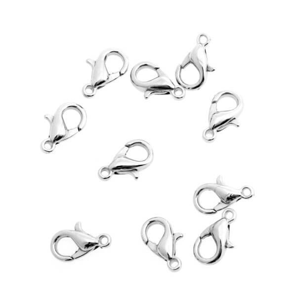 Clasps for jewelry carabiners silver 10x6x3mm 10pcs ZO10L
