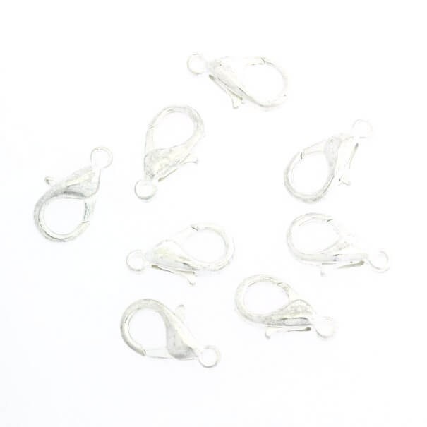 Silver clasp fasteners 16mm 10pcs ZS16LM