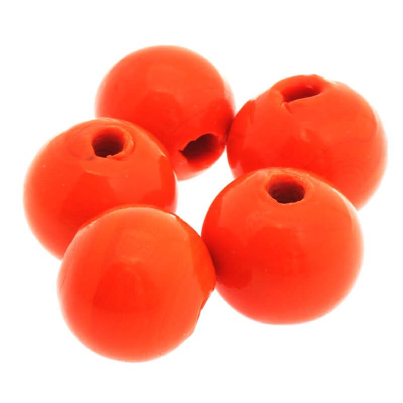 A ball bead with a large hole orange 22x20mm 1pc SZDDKU035