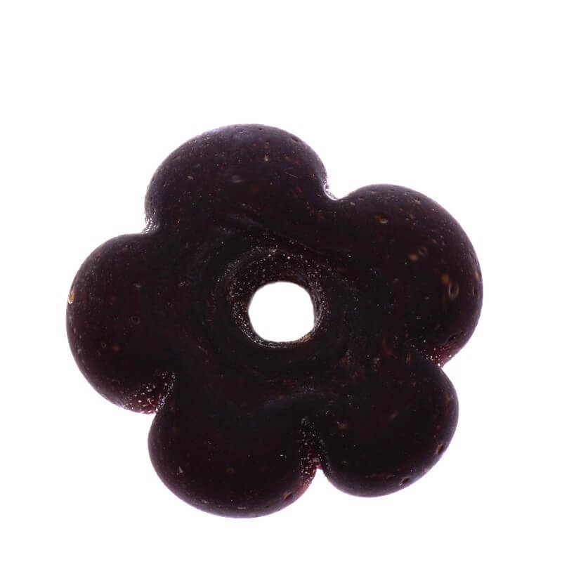 Glass flower dark violet matte 26x24x7mm 1pc SZDDKW014