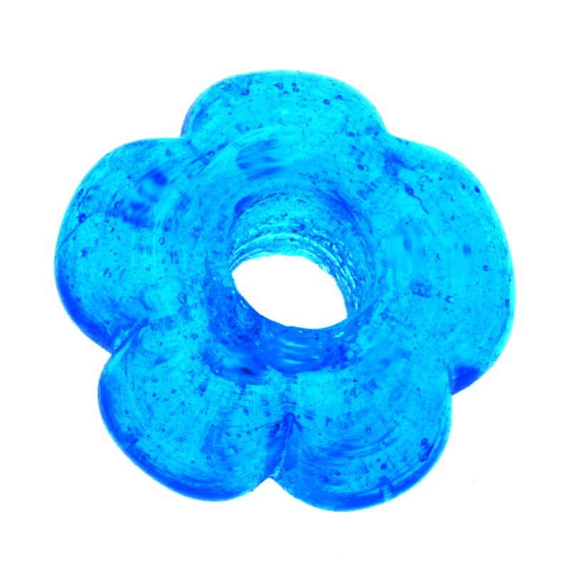 Glass flower blue 26x11mm 1pc SZDDKW017