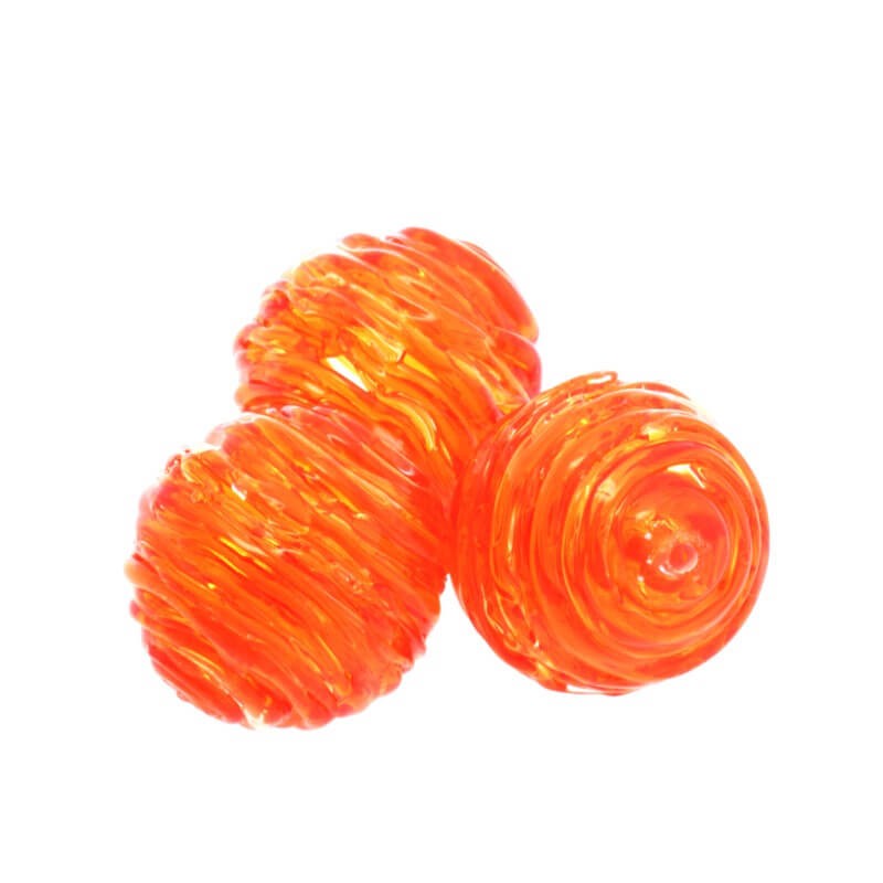 Koraliki szklane ażurowe lux pomarańczowe 20mm 1szt SZLXAZ018D