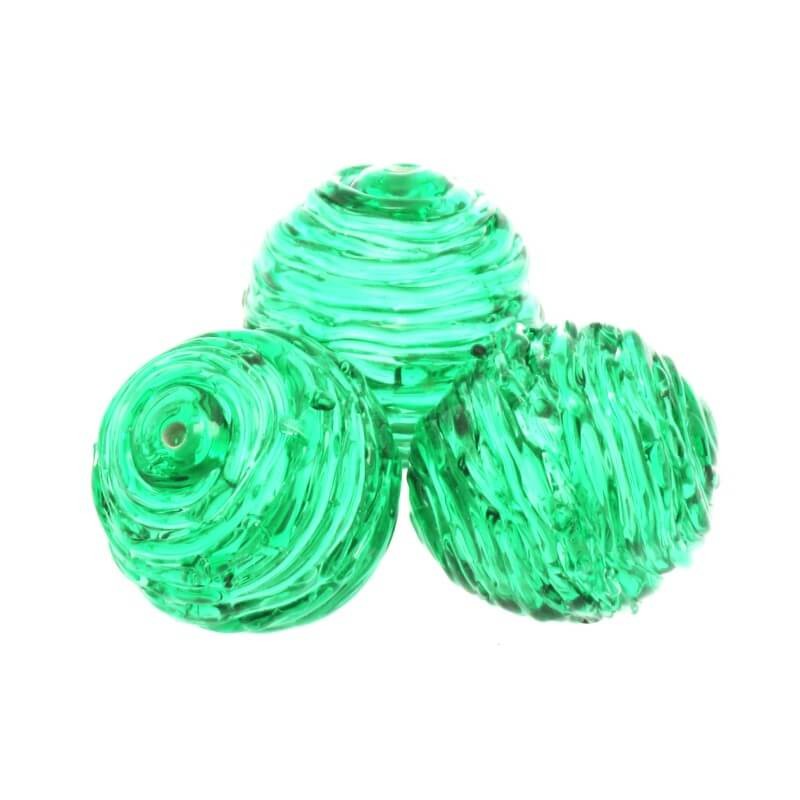Koraliki szklane ażurowe lux zielone 20mm 1szt SZLXAZ021