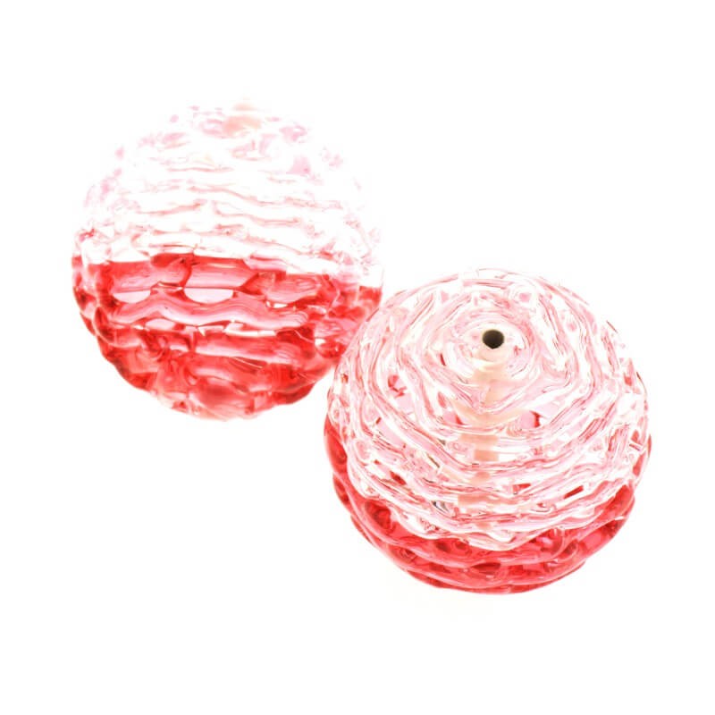 Openwork glass beads lux pink 24mm 1pc SZLXAZ009