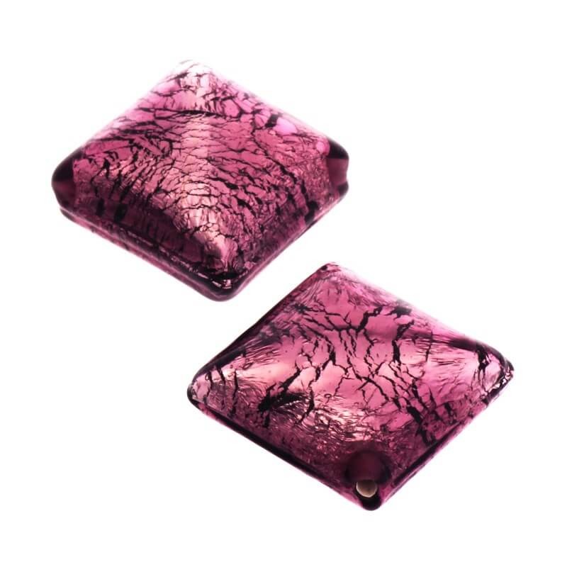Exclusive Venetian glass violet pillow 20x20x10mm 1pc SZLXK0104