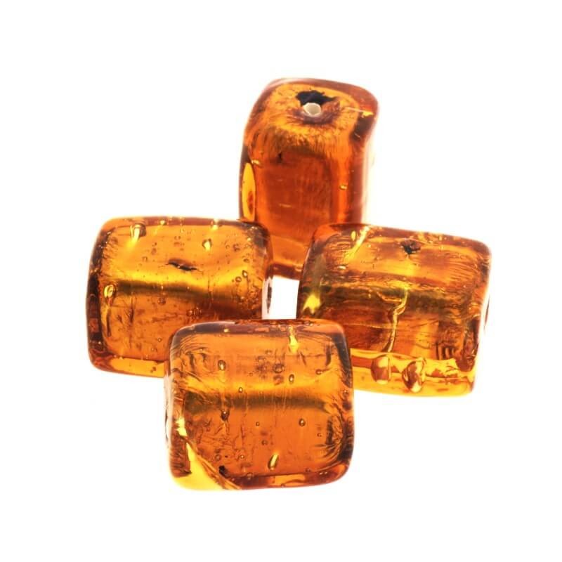 Exclusive Venetian glass cognac cube 17x13x13mm 1pcs SZLXK0211