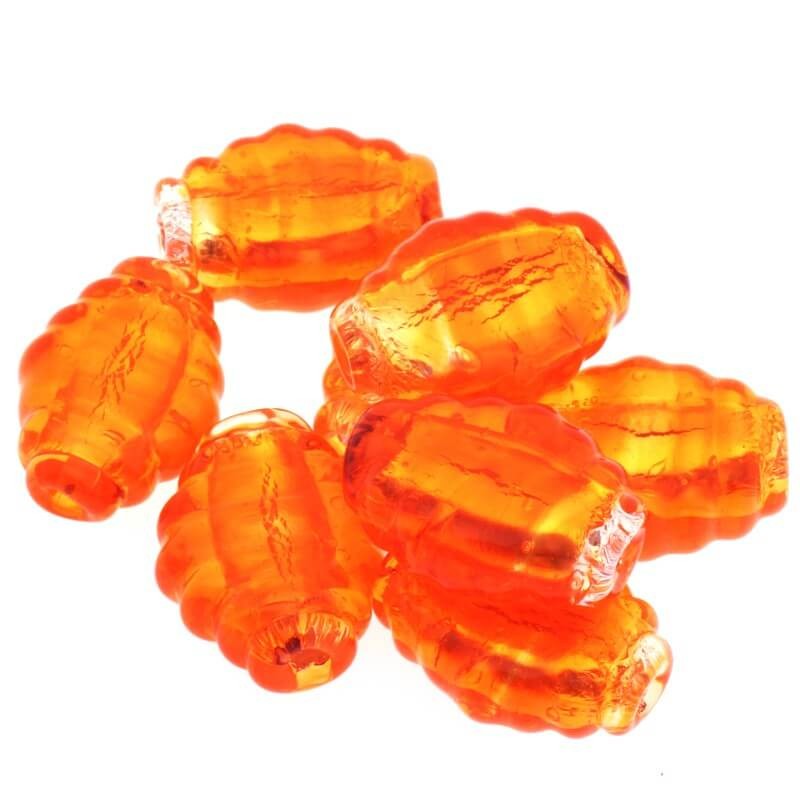 Bead spindle lux orange 20x15x7mm 1pc SZLXKO833