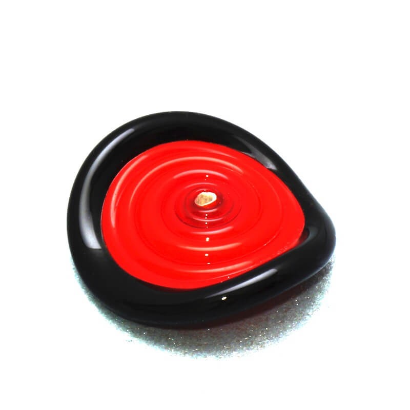 Lux disc, red and black 24mm, 1 pc SZLXS111