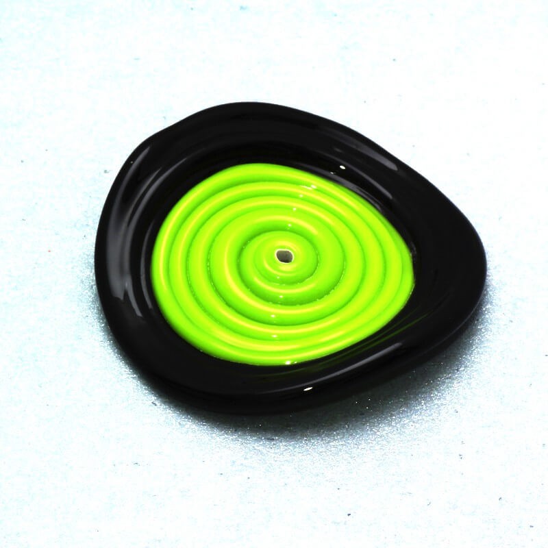 Lux disc, green and black 36mm, 1 pc SZLXS114