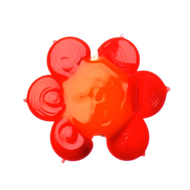 Koraliki kwiatki lux pomarańczowo - czerwone 25x22x6mm 1szt SZLXS301