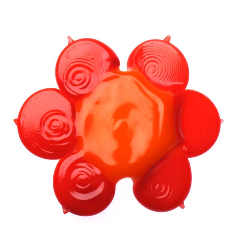 Koraliki kwiatki lux pomarańczowo - czerwone 34x28x7mm 1szt SZLXS302