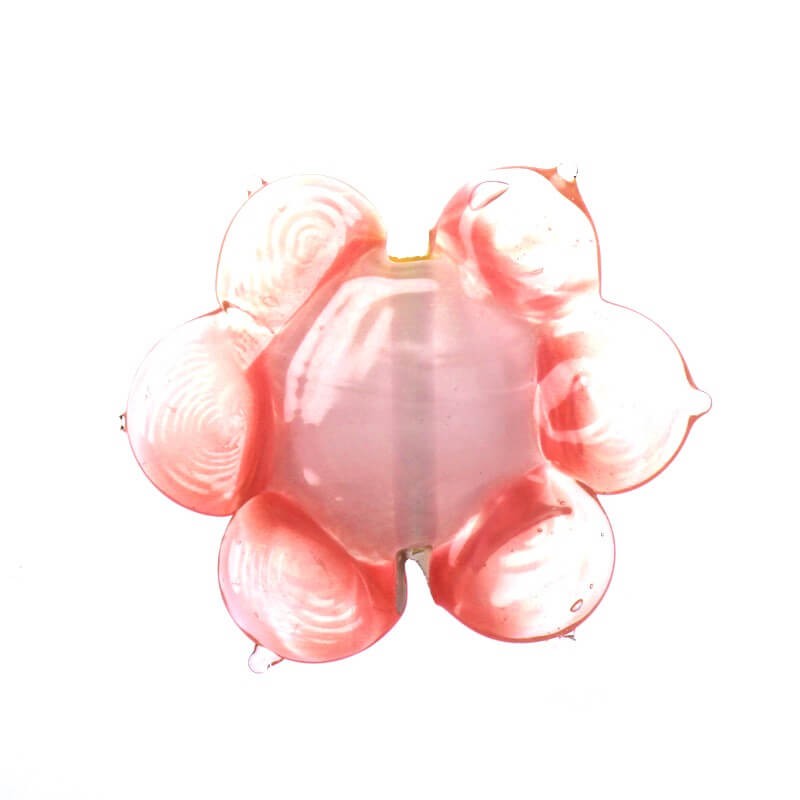 Lux pink flower beads 25x22x6mm 1pc SZLXS305