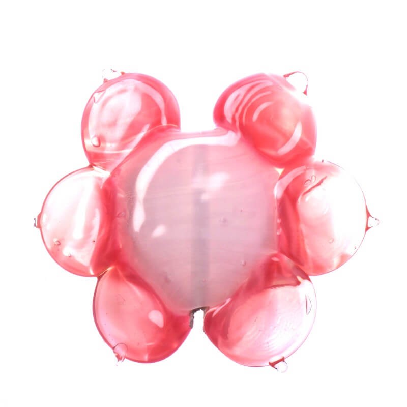Lux pink flower beads 34x28x7mm 1pc SZLXS306