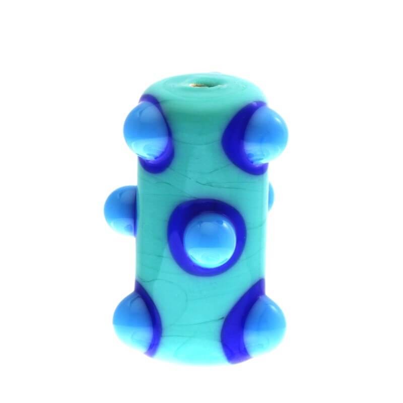Roller bead with bubbles DOTS light blue 18x10mm 1pc SZLXS412