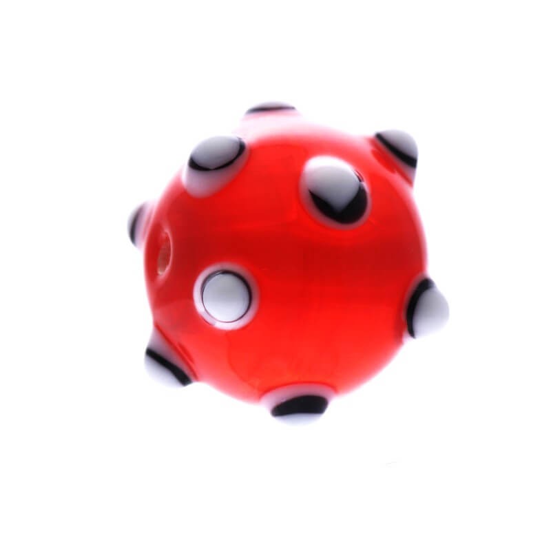 Bead ball with bubbles red 16mm 1pc SZLXS505