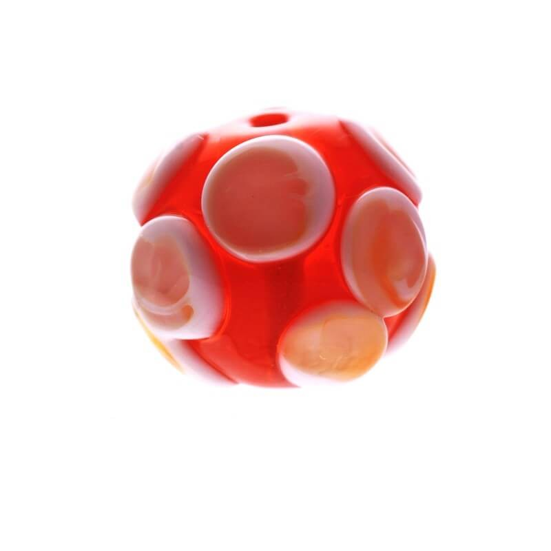 Bead ball with bubbles red 16mm 1pc SZLXS511