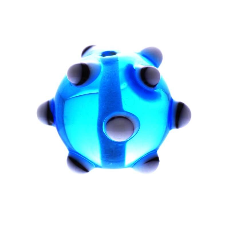 Bead ball with bubbles blue 16mm 1pc SZLXS502