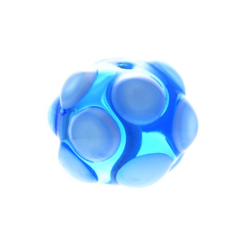 Bead ball with bubbles blue 16mm 1pc SZLXS508