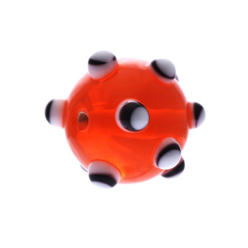 Bead ball with bubbles orange 16mm 1pc SZLXS506