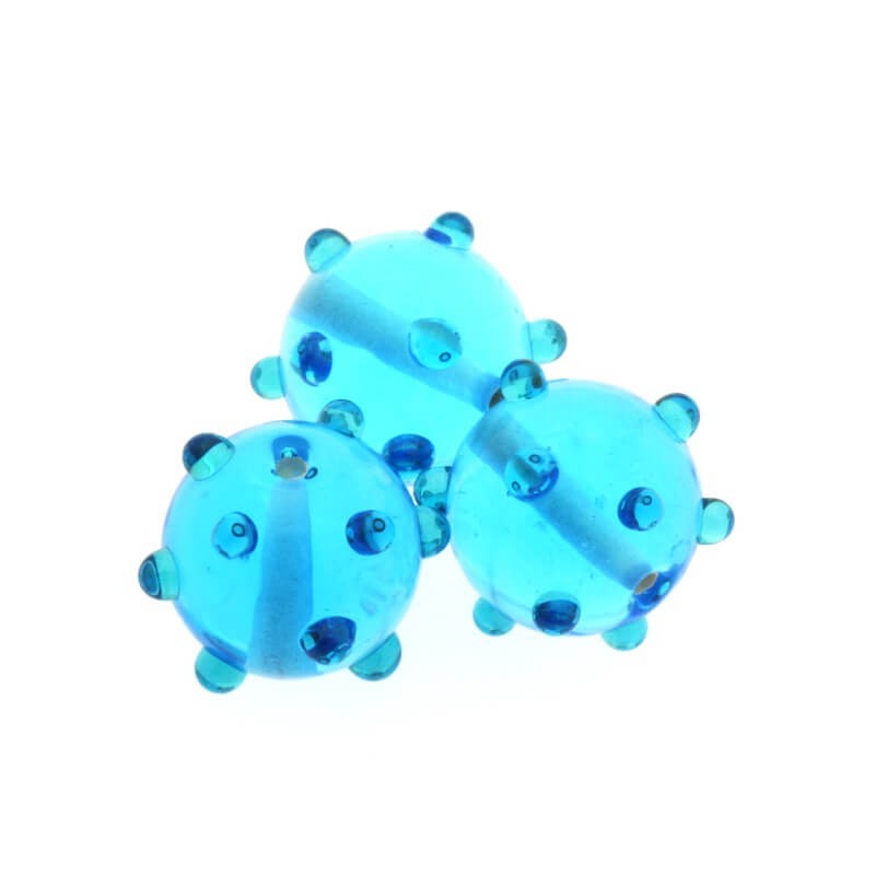 Bead ball DOTS Lux blue 14mm 1pc SZLXS701