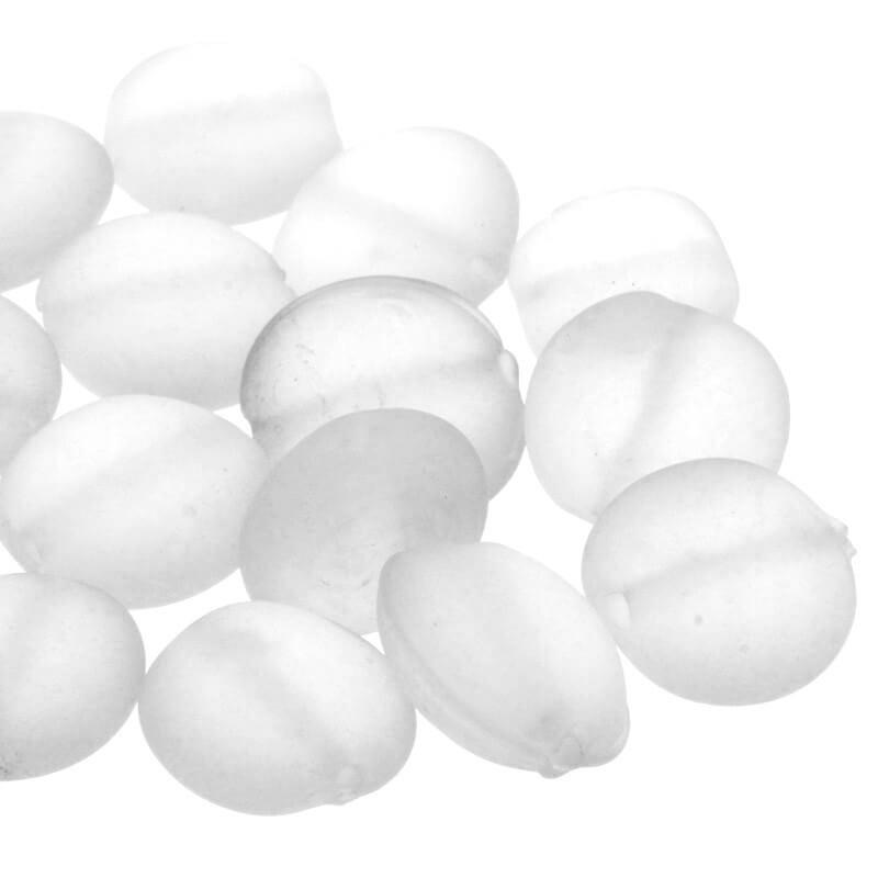 Mentos bead, white frost, 15x9mm 2pcs SZMAPA033