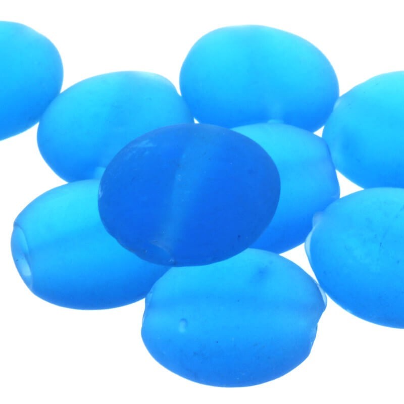 Mentos bead, matt blue 18x9mm 2pcs SZMAPA015