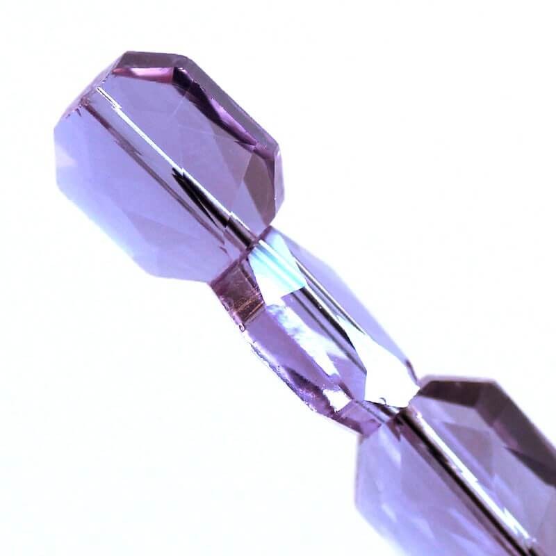 Cut crystal hexagon lavender violet 19x12x7mm 1pc SZSZSBFL1802