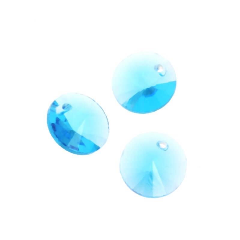 Pendant charms cut crystal glass blue 8x4mm 4pcs SZSZCH01