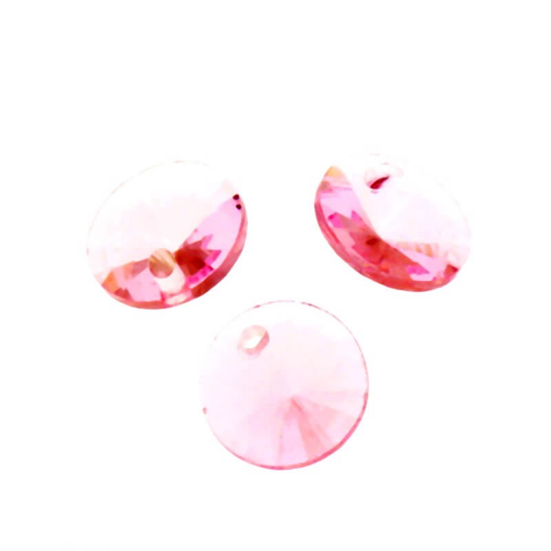 Pendant charms cut crystal glass pink 8x4mm 4pcs SZSZCH07
