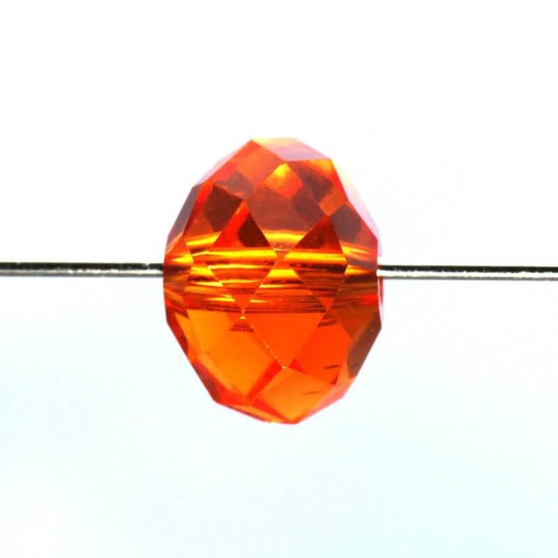 Cover, crystal glass, orange 12x9mm, 3 pcs SZSZOP1207