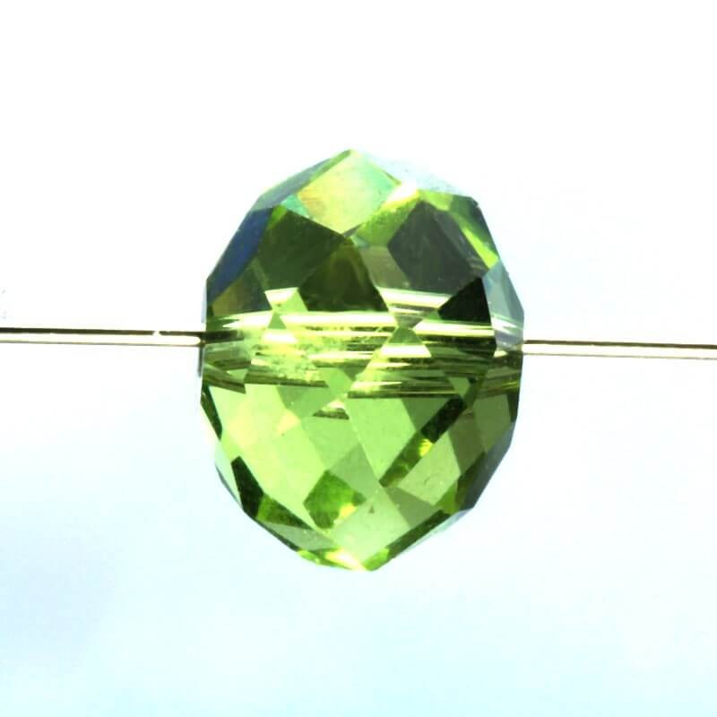 Oponka szkło kryształowe oliwkowa zieleń 14x11mm 2szt SZSZOP1408