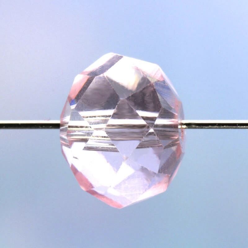 Cover, crystal glass, light pink 14x11mm, 2 pcs SZSZOP1411