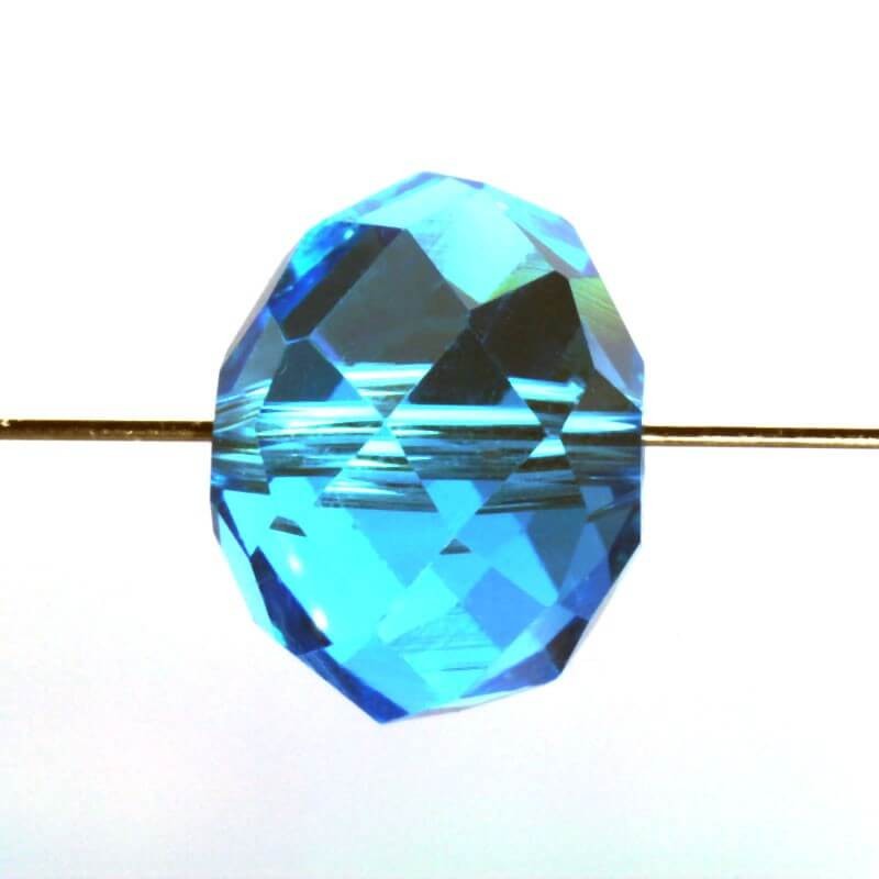 Ring crystal glass blue 14x11mm 2 pcs SZSZOP1413