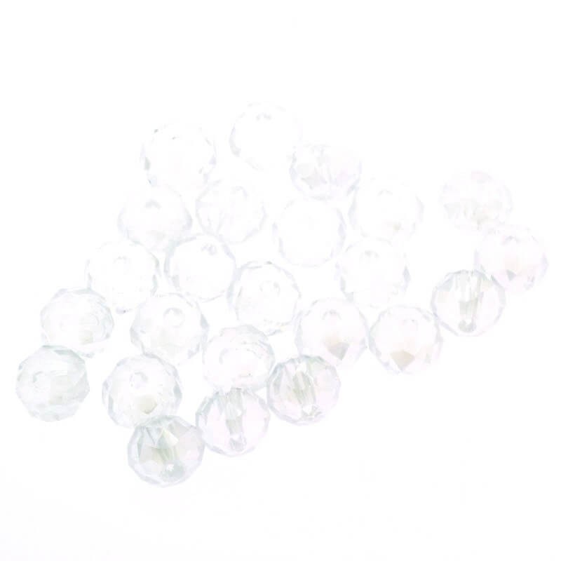 Ring bead, cut glass, white AB 4x3mm, 10pcs SZSZOP0401