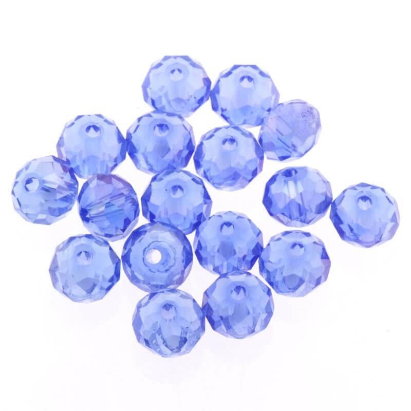 Ring bead, cut glass, denim blue AB 6x4mm 10pcs SZSZOP0621