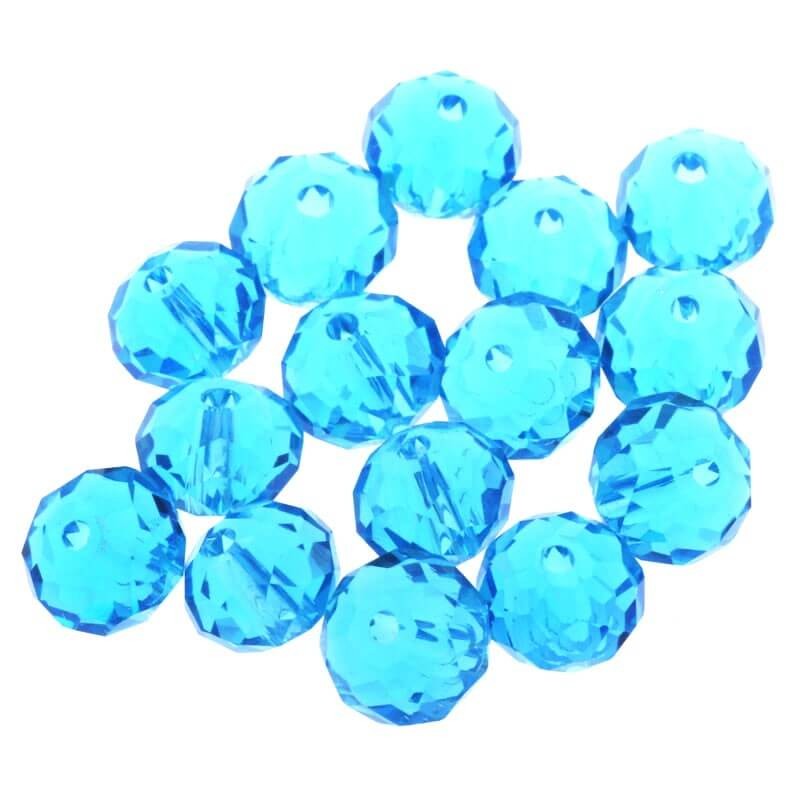 Ring bead, cut glass, blue 6x8mm, 10pcs SZSZOP0812