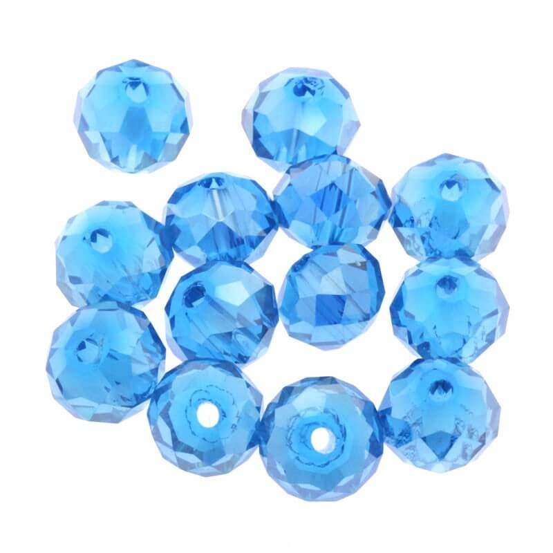 Ring bead, cut glass, blue AB 6x8mm, 10pcs SZSZOP0814