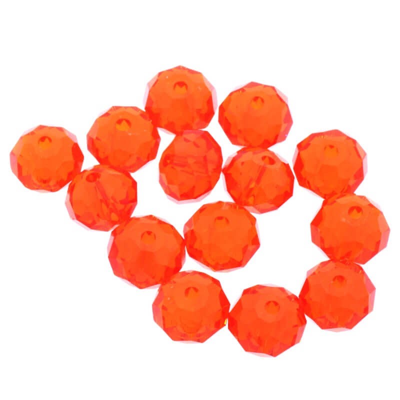 Ring bead, cut glass, orange 6x8mm, 10pcs SZSZOP0829