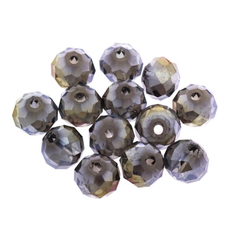 Ring bead, cut glass, gray AB 6x8mm 10pcs SZSZOP0825