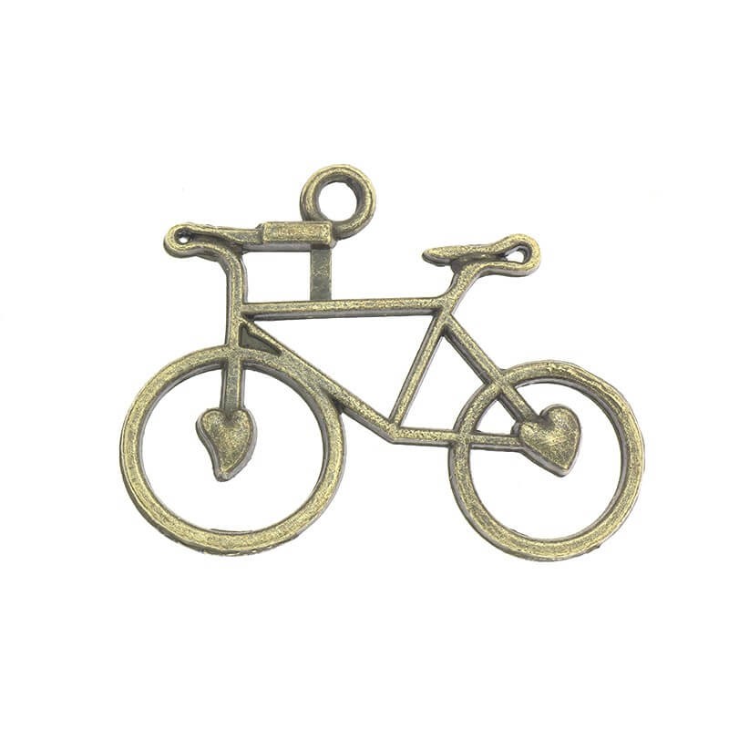 Connector for bracelets, pendant, bicycle, antique bronze, 29x22x1mm, 2pcs AAB061