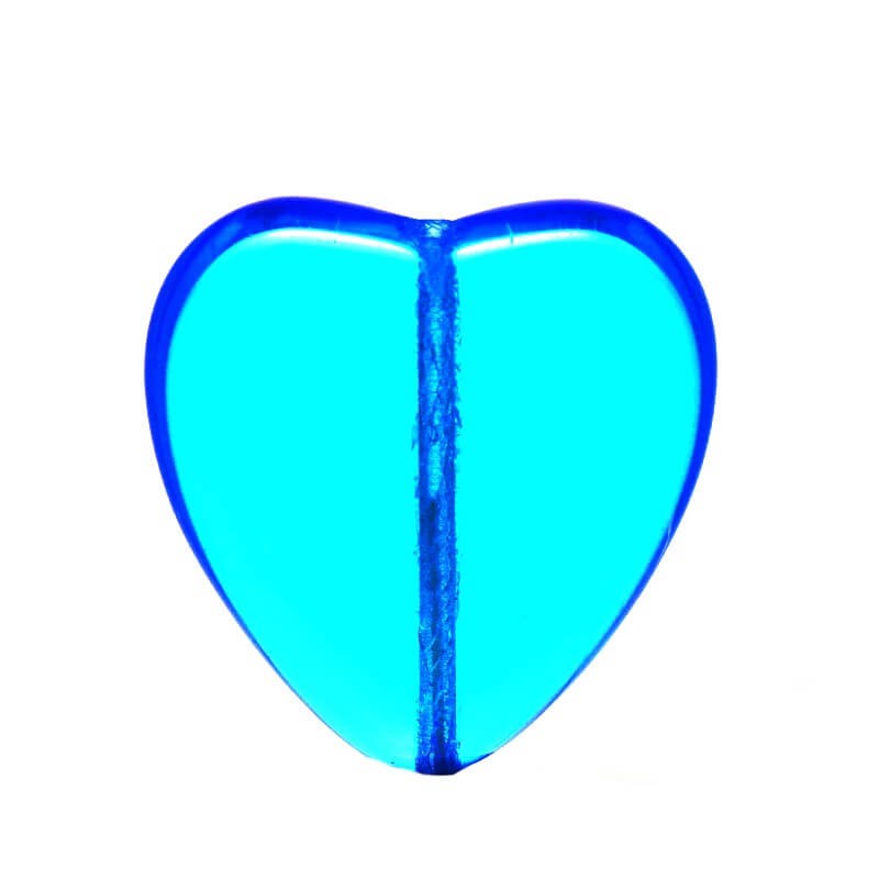 Blue heart beads 23x22x6mm 1pc SZZWIK104