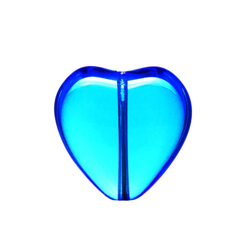 Blue heart beads 15x15x5mm 2pcs SZZWIK105